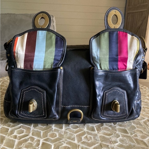 Coach 65th Anniversary Limited Edition Mandy Legacy Leather Shoulder Bag- Black - Picture 7 of 15